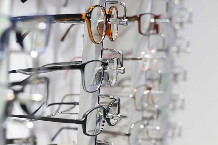 Glasses display at a vision center